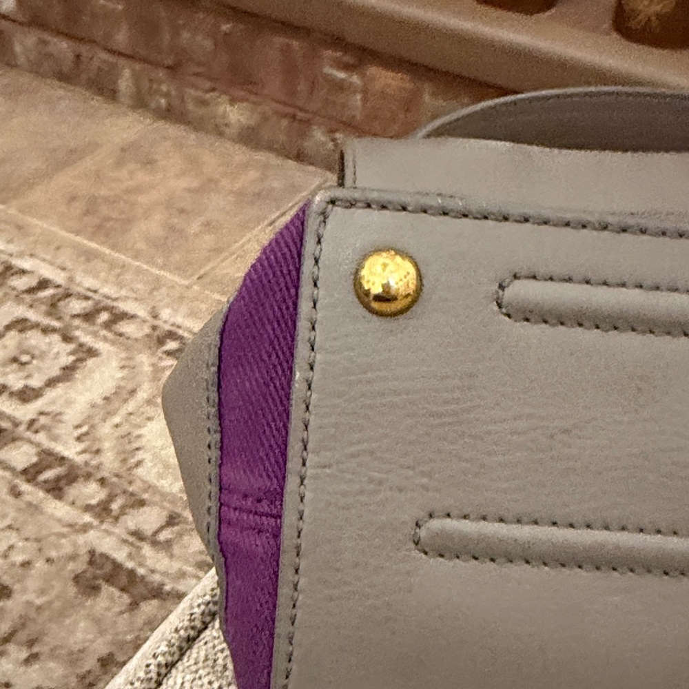 YSL Muse Two Top handle bag. Gray and Purple - Picture 4 of 12